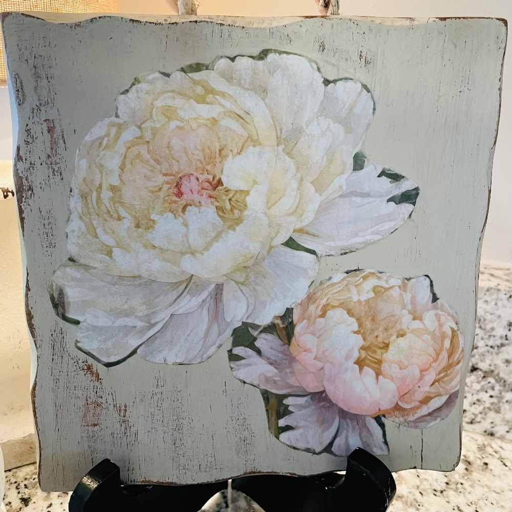 Vintage Style Spring floral wooden wall hanging, vintage wall decor